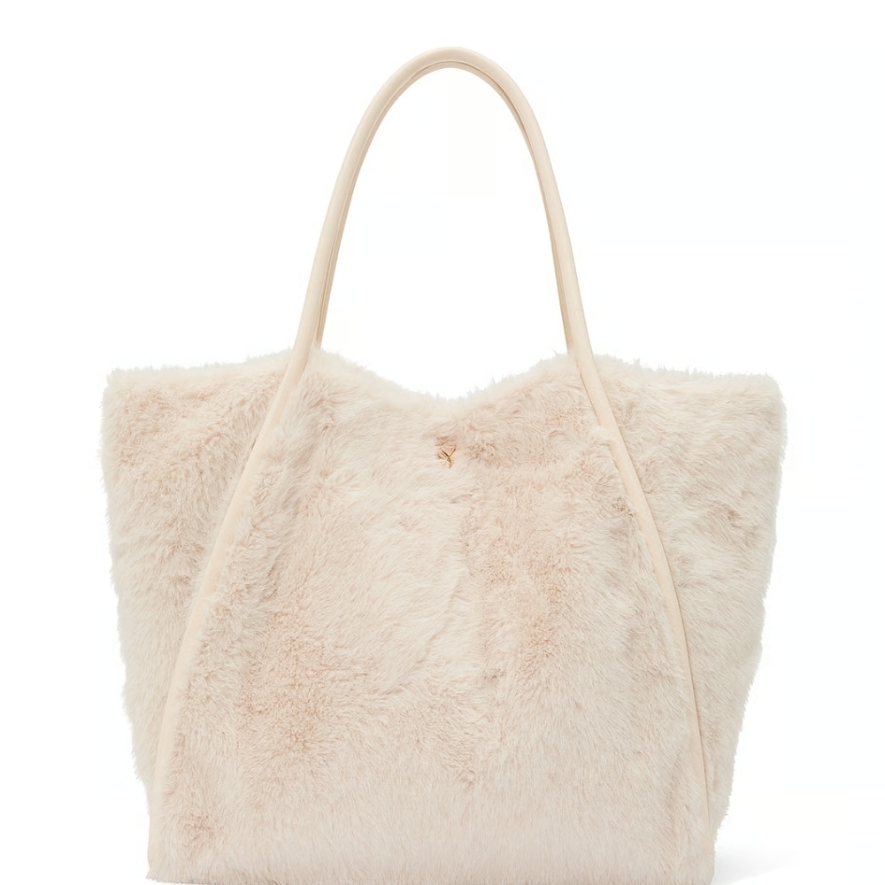 White Faux Fur VS Tote - Picture 2 of 8